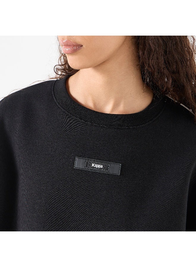 Kappa Kappa Logo Applique Sweatshirt with Long Sleeves and Crew Neck  - Image 1