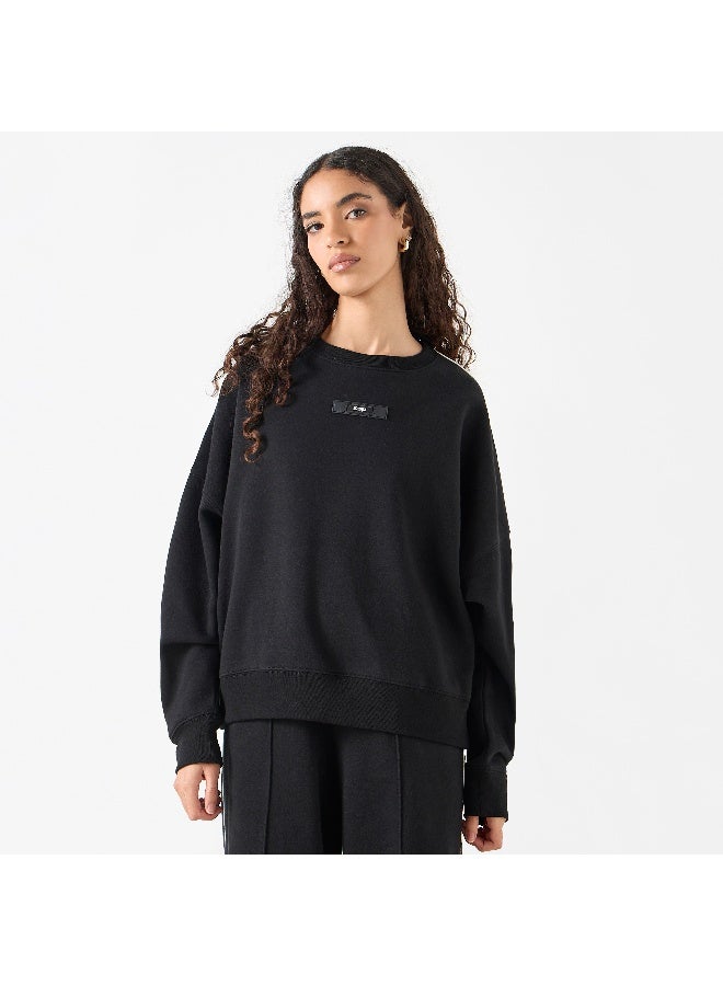 Kappa Kappa Logo Applique Sweatshirt with Long Sleeves and Crew Neck  - Image 2