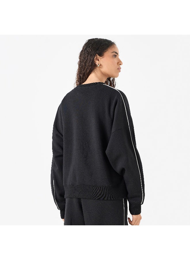 Kappa Kappa Logo Applique Sweatshirt with Long Sleeves and Crew Neck  - Image 3
