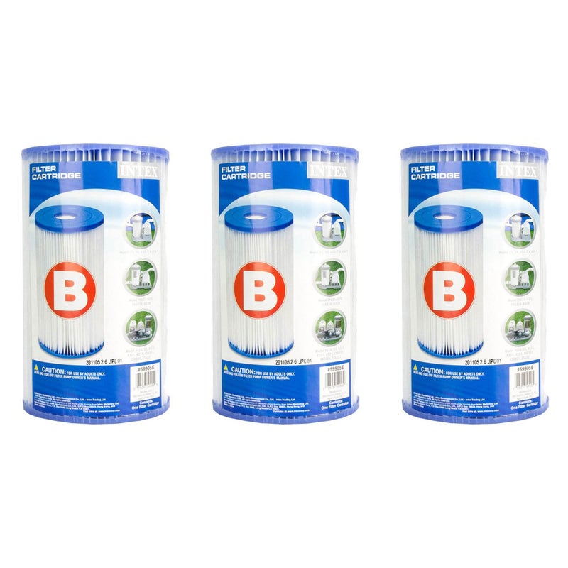 Intex B00LCIR3VS Pool Easy Set Type B Replacement Filter Pump Cartridge (3 Pack), 1, White - Image 1