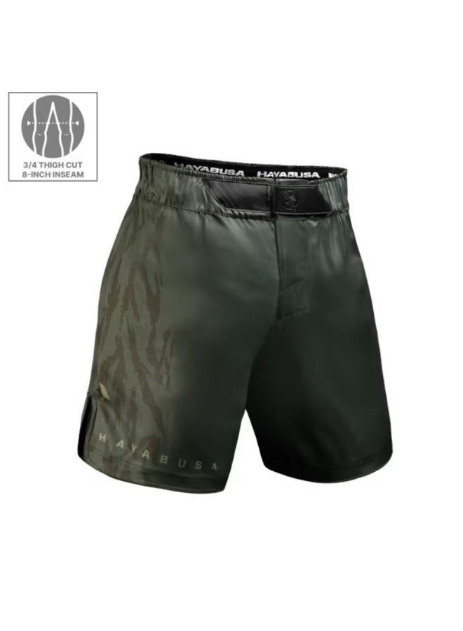 HAYABUSA MENS APEX 3/4 THIGH FIGHTSHORTS GREEN - Image 1