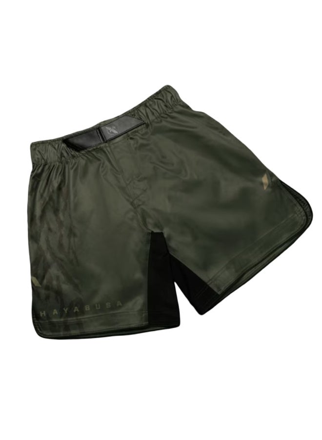 HAYABUSA MENS APEX 3/4 THIGH FIGHTSHORTS GREEN - Image 2