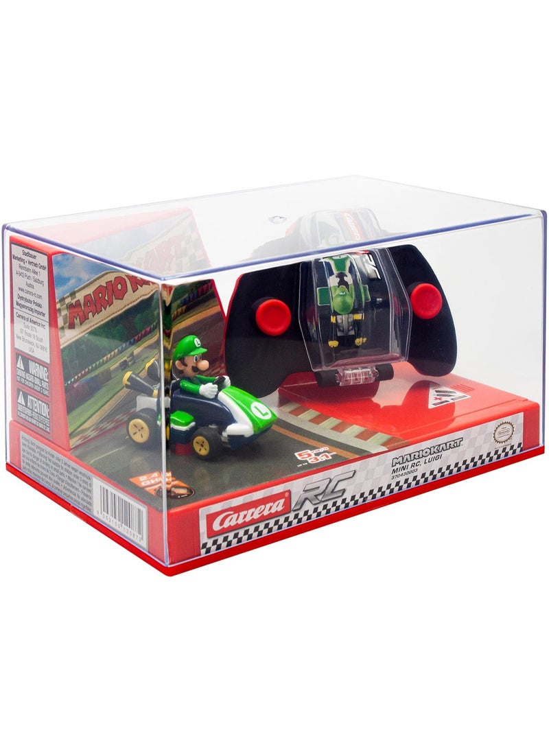 Carrera Mario Kart RC Mini Controllable Car, Luigi | 2.4 GHz Remote Control Toy for Kids | Turbo speed, precise steering, eco-friendly packaging | Fun for ages 6+  - Image 1