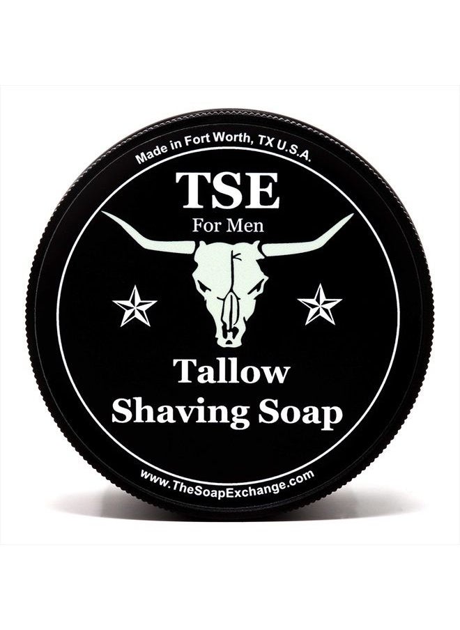 TSE for Men Sandalwood Vanilla Shaving Soap with Tallow and Shea Butter. Natural Ingredients for Rich Lather and a Smooth Comfortable Shave. Artisan 4.5 oz Semi-Soft Italian Style. Made in the USA.
