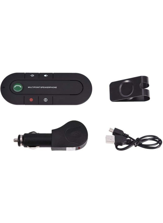 klarako Bluetooth Wireless Speakerphone High Definition Magnetic HandsFree Car Kit Visor Holder Black - Image 1