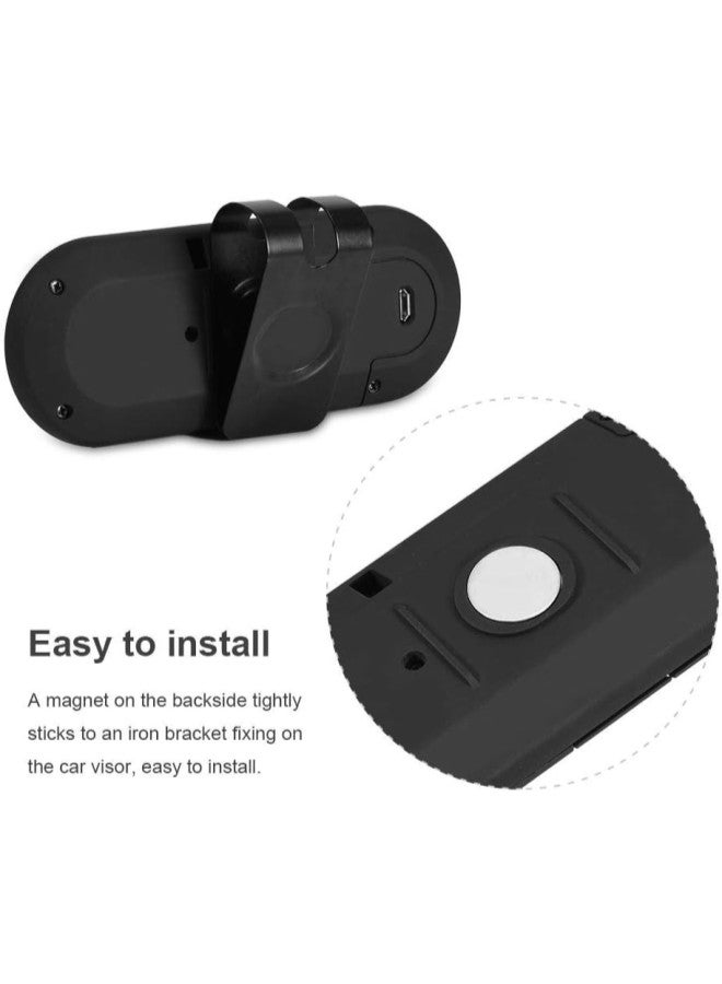 klarako Bluetooth Wireless Speakerphone High Definition Magnetic HandsFree Car Kit Visor Holder Black - Image 3