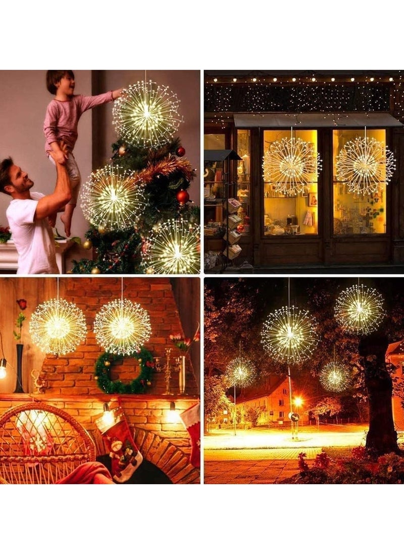ماركة غير محددة أضواء الألعاب النارية 1 حزمة أضواء LED أكشاك تعمل بالبطارية 8 أوضاع حديقة معلقة أضواء مع جهاز تحكم عن بعد مقاوم للماء أضواء النجمي مع جهاز التحكم عن بعد لحديقة الطرف في الهواء الطلق داخلي  - Image 3