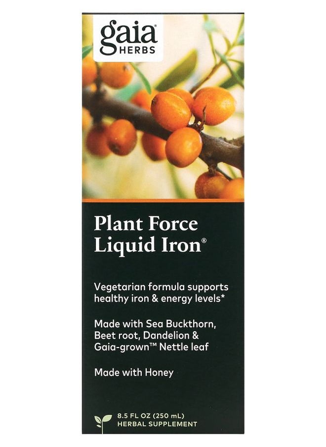 Gaia Herbs - Plant Force Liquid Iron 8.5 Fl Oz 250 Ml - Image 1
