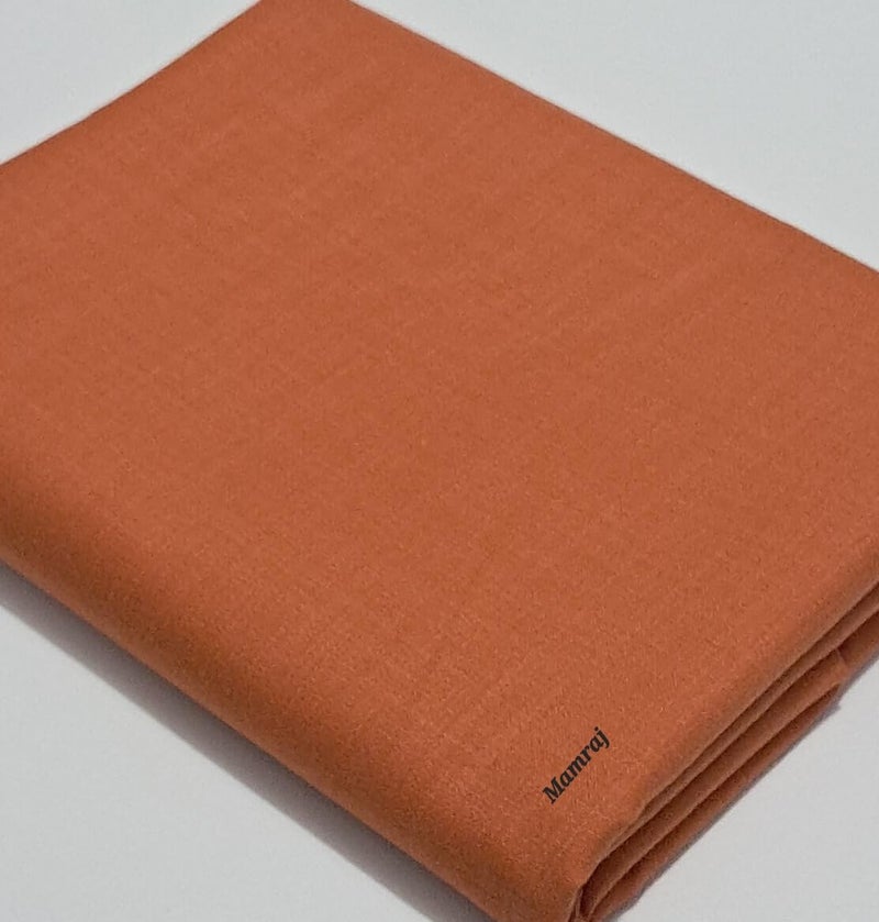 MAMRAJ Men's Premium Unstitched Cotton Blend || 2.5m || Fabric for Shirt ( Formal, Casual Wear.) (Sunrise Orange) - Image 2