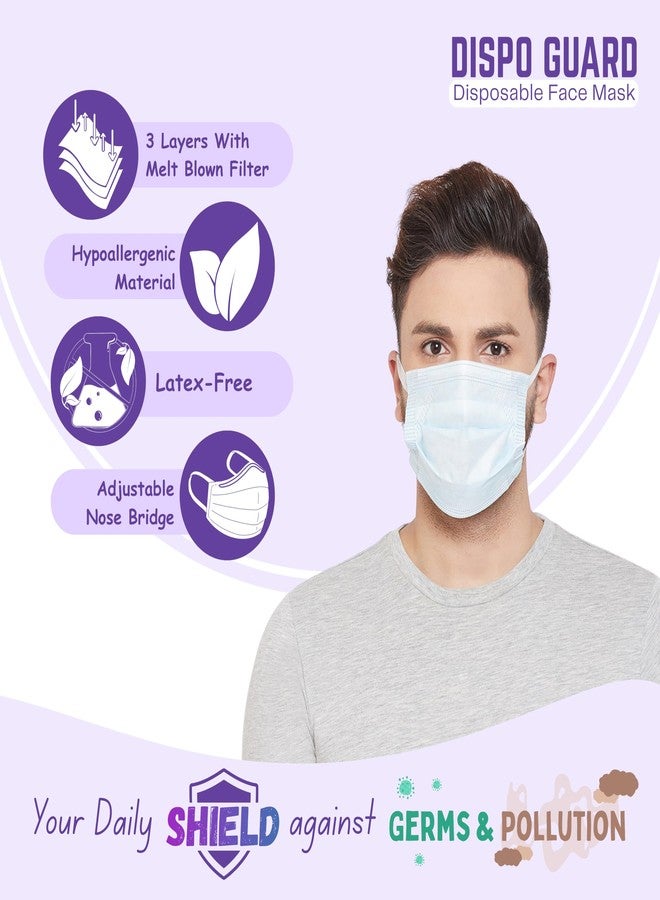 رومسونز قناع رومسونز ديسبو جارد ثلاثي الطبقات للاستخدام مرة واحدة، مصنوع من أنعم أنواع الأقمشة غير المنسوجة (عبوة من قطعتين) 100 قطعة - Image 3