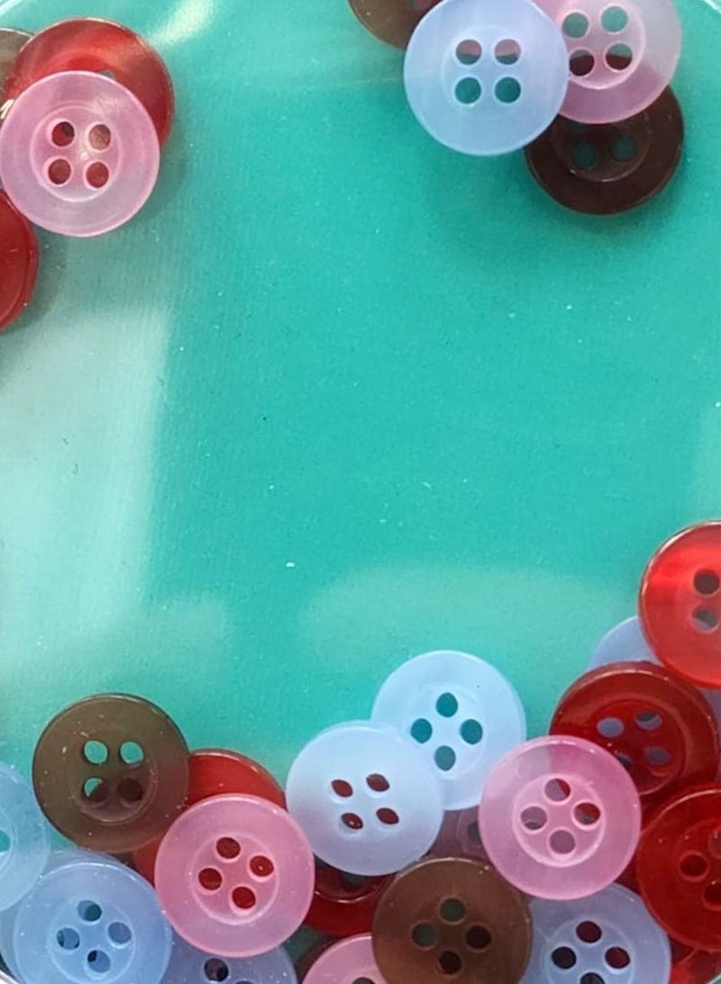ITALO 40 Pieces Four Hole Sewing Mender Buttons Assorted Colors Repair Shirts And Other Purpose 1 Centimeter - Image 2