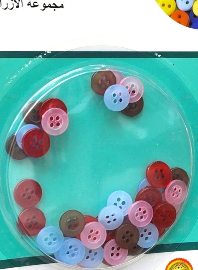 ITALO 40 Pieces Four Hole Sewing Mender Buttons Assorted Colors Repair Shirts And Other Purpose 1 Centimeter - Image 3