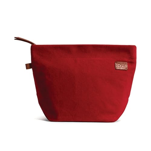 DailyObjects Medium Clutch Taxi Canvas Pouch and Storage Organizer - Lightweight, Spacious, Durable and Multi-Purpose for Women and Men, Holds Accessories and Gadget like Toiletry - Red - Image 1