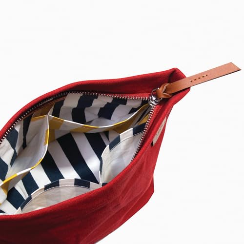 DailyObjects Medium Clutch Taxi Canvas Pouch and Storage Organizer - Lightweight, Spacious, Durable and Multi-Purpose for Women and Men, Holds Accessories and Gadget like Toiletry - Red - Image 4