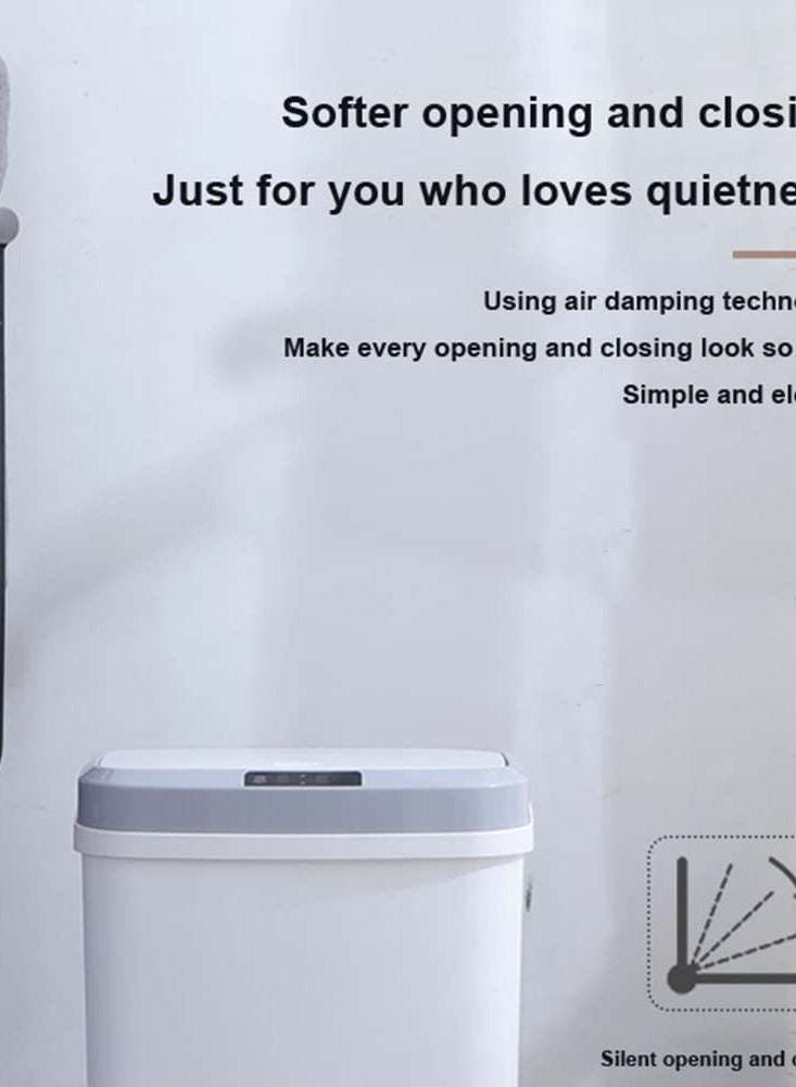 Arabest Touchless Trash Can 16L Motion Sensor Bathroom Automatic Garbage Bin Kitchen Garbage Can With Lid USB Charging Smart Waste Bin For Living Room Bedroom Office Toilet Kitchen  - Image 4
