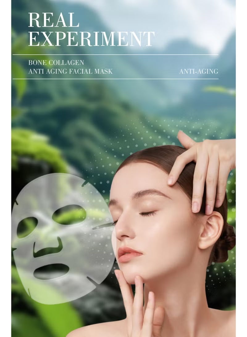 Kanza 20 قطعة قناع وجه كولاجين مضاد للشيخوخة، قناع وجه كولاجين كوري، أقنعة وجه مرطبة، قناع وجه لرفع وشد فوري، مجموعة أقنعة وجه مرطبة، قناع عميق حقيقي للعناية بالبشرة الكورية اليومية لجميع أنواع البشرة 20x25غ - Image 4