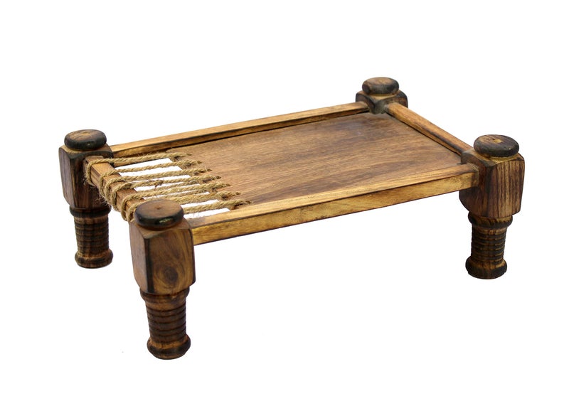 ESPLANADE Cot Charpai Khaat Serving Platter Tableware Serveware for Home and Kitchen | Wood - 11.5" Inches - Brown - Image 4