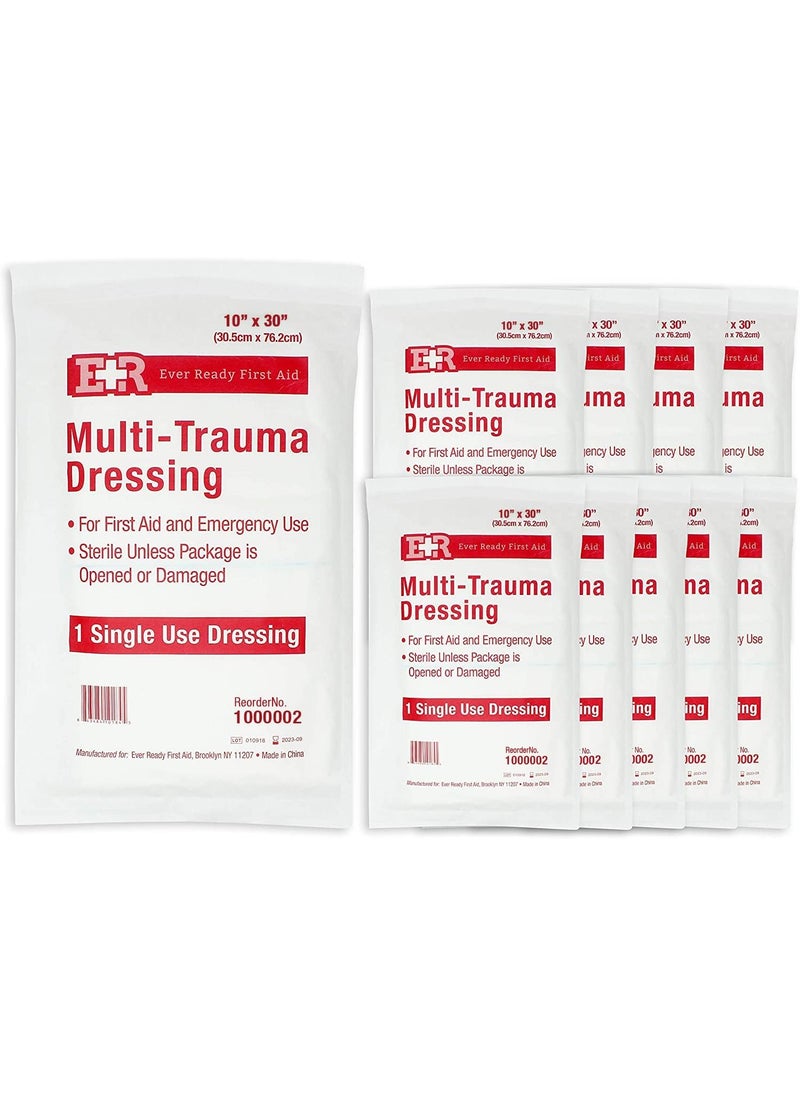 Ever Ready First Aid - Ever Ready First Aid Multi-Trauma Dressing 10"x30" 10 Count - Image 1