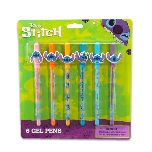 Disney Stitch School Supplies Gel Pen Set - 6 Pc Stitch Gel Pens Party Favors Bundle for Kids, Women, and Men Plus Stickers, Tattoos | Lilo and Stitch Pens for Kids, Lilo and Stitch School Supplies - Image 3
