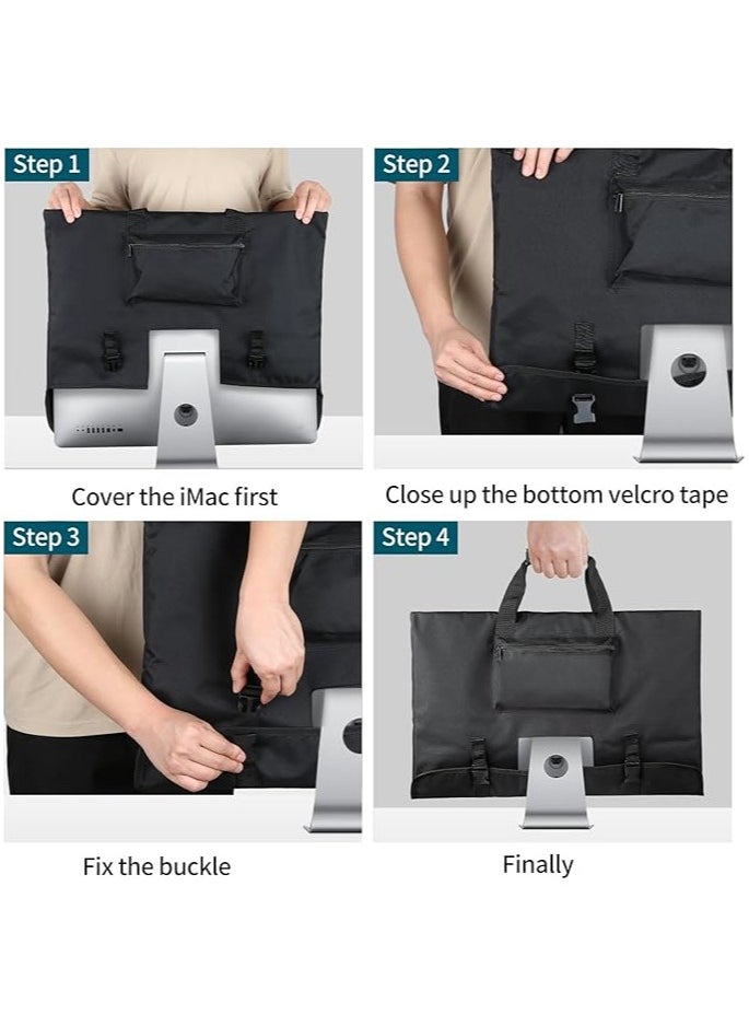 erorex - Monitor Carrying Case for 24" Monitor Compatible with 24" iMac, Padded Travel Carrying Bag with comfortable handle, Pockets for Accessories, Protective Case Monitor Dust Cover - Image 1
