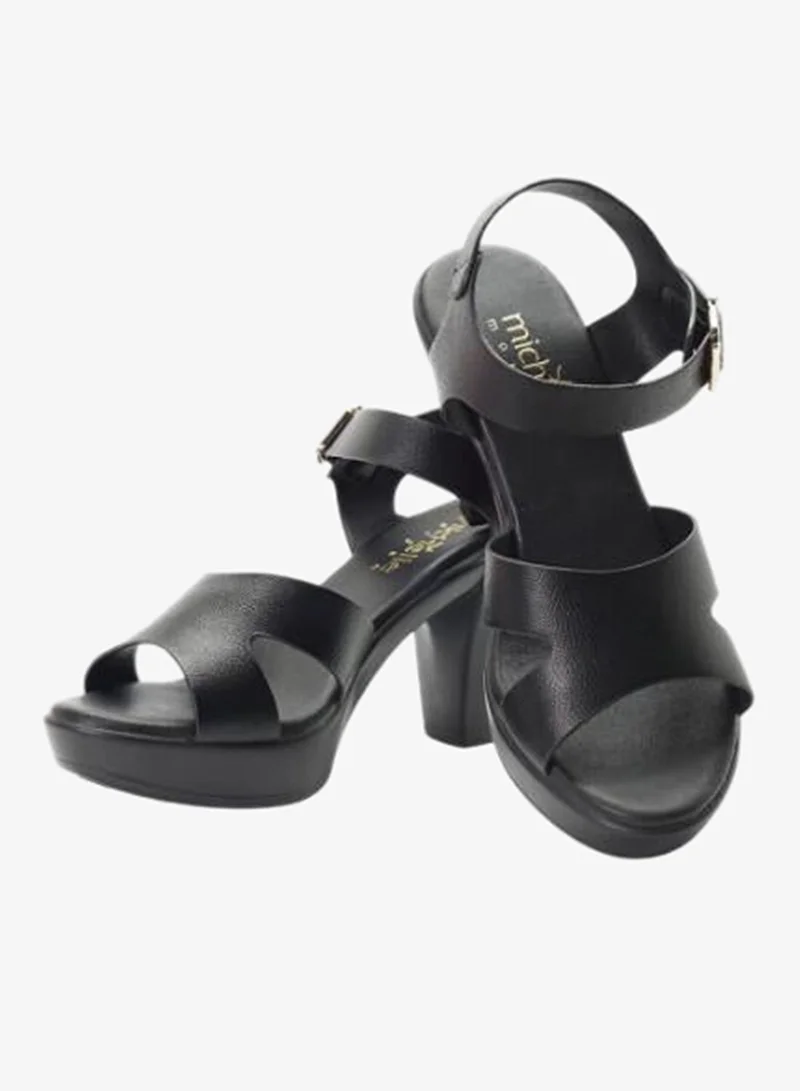 Michelle Morgan Black 092-3065 Michelle Morgan Ladies High Heel Backstrap Sandals 514RL519 Black for Women | Best Price UAE