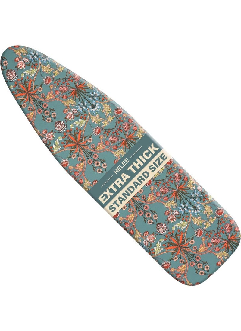 L&E Ironing Board Cover, 135 * 56cm Inch Standard Ironing Board Cover with Elastic Edge and Hook and Loop Fasteners Scorch and Stain Resistant Cotton Ironing Covers with Insulation Network  - Image 1