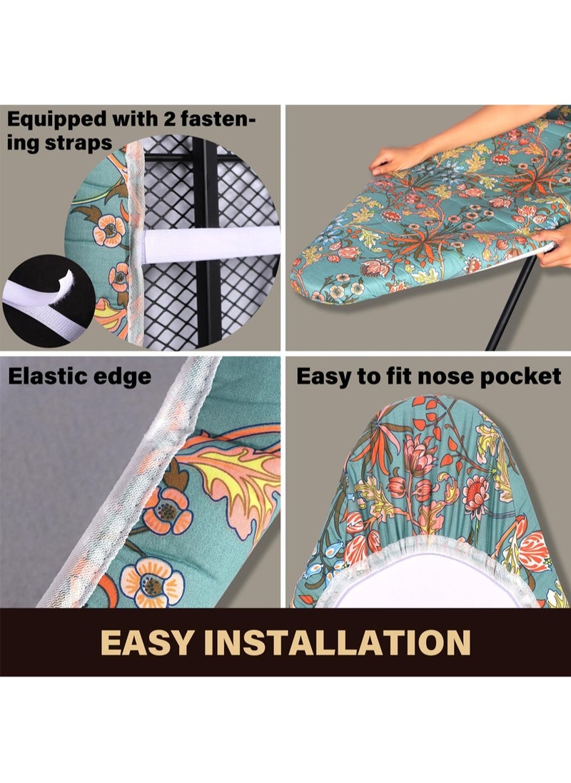 L&E Ironing Board Cover, 135 * 56cm Inch Standard Ironing Board Cover with Elastic Edge and Hook and Loop Fasteners Scorch and Stain Resistant Cotton Ironing Covers with Insulation Network  - Image 4