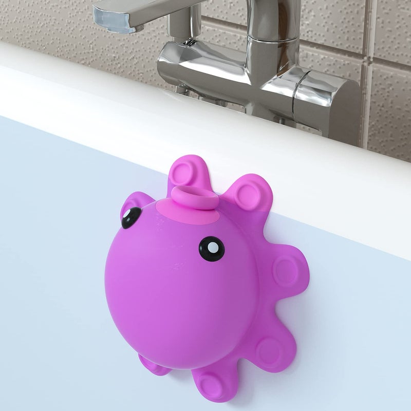 Bathtub Overflow Drain Cover Tub  tub Overflow Drain Cover Soak Bath Overflow Drain Cover Bathroom Spa Accessories Adds Inches of Water for Deeper Bath Silicone Hot Pink