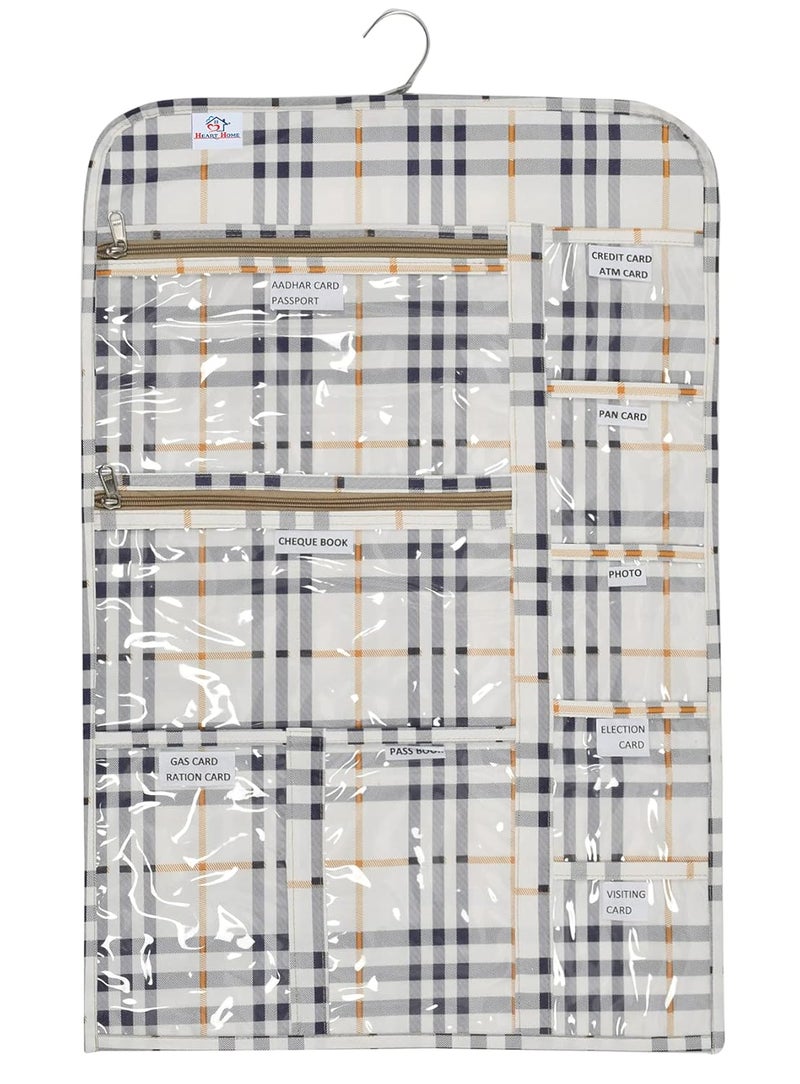 Kuber Industries Heart Home Check Design Double Sided Hanging Document Organizer With Hanger MulticolorHS40HEARTH23984 - Image 1