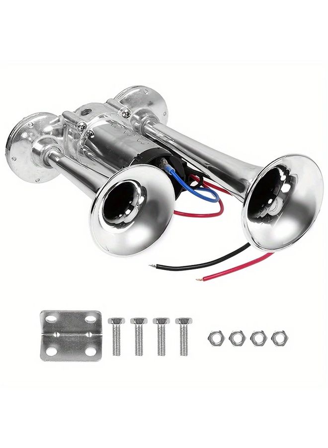 Loud Dual Trumpet Air Horn 12V 24V With Air Compressor Easy Installation 1pc Thick Version - Image 3