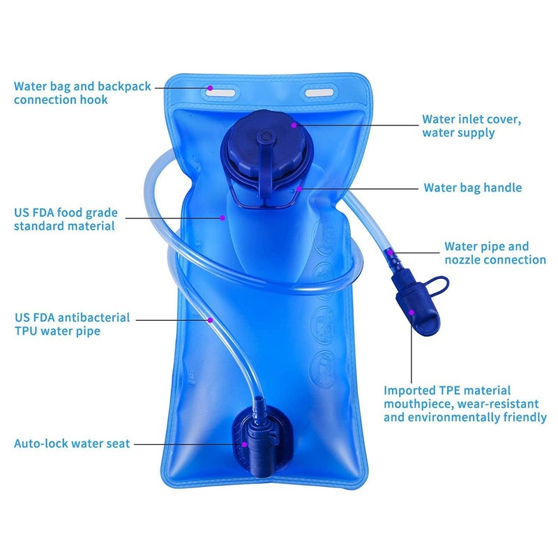 Lista 2L Outdoor TPU Hydration Bladder Bag - Olive Bag Black Tube (with Bag) - Image 4