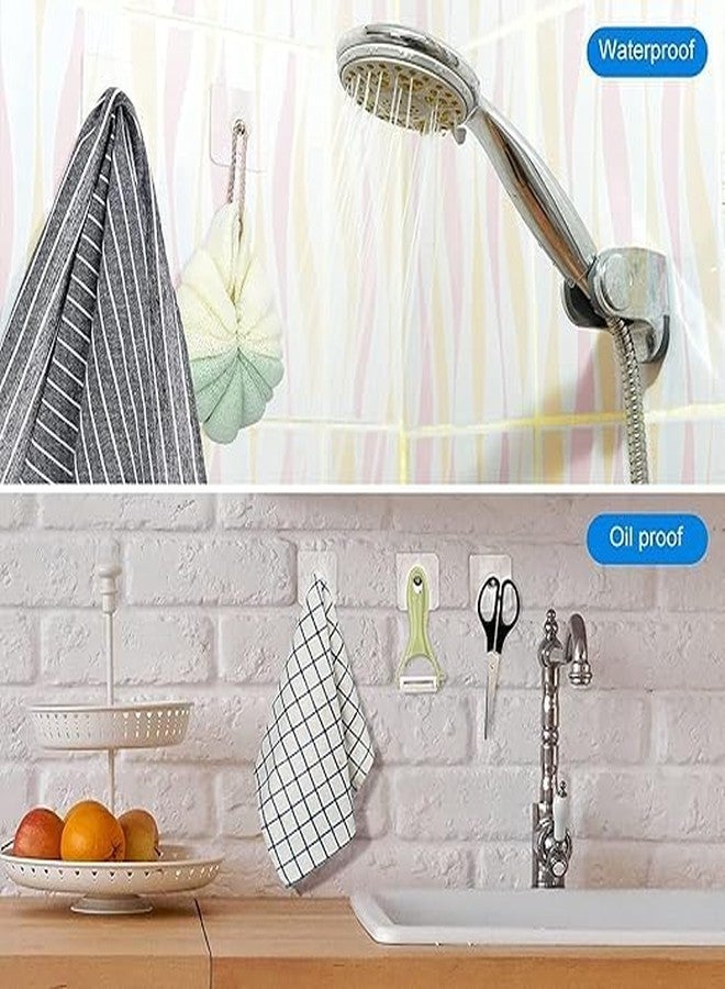 TEZURTH 5 Pack Heavy Duty Self-Adhesive Screw Hooks as Strong Wall Hanging Solutions Without Drilling for Kitchen and Bathroom Accessories (Screw Hook Hanger, Trasparent) - BZ3048 - Image 3