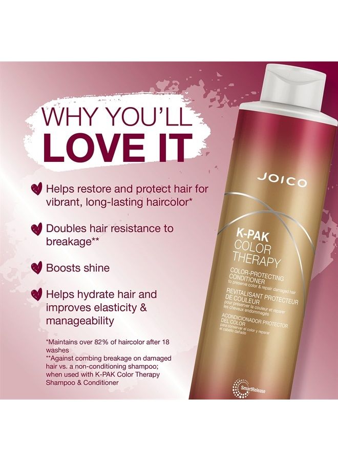 JOICO K-PAK Color Therapy Color-Protecting Conditioner | For Color-Treated Hair | Boost Shine & Elasticity | Repair Breakage | Rebuild Damaged Hair | With Keratin & Argan Oil | 33.8 Fl Oz - Image 2