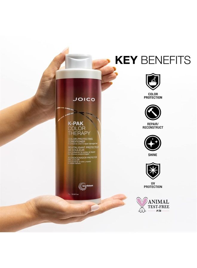 JOICO K-PAK Color Therapy Color-Protecting Conditioner | For Color-Treated Hair | Boost Shine & Elasticity | Repair Breakage | Rebuild Damaged Hair | With Keratin & Argan Oil | 33.8 Fl Oz - Image 3