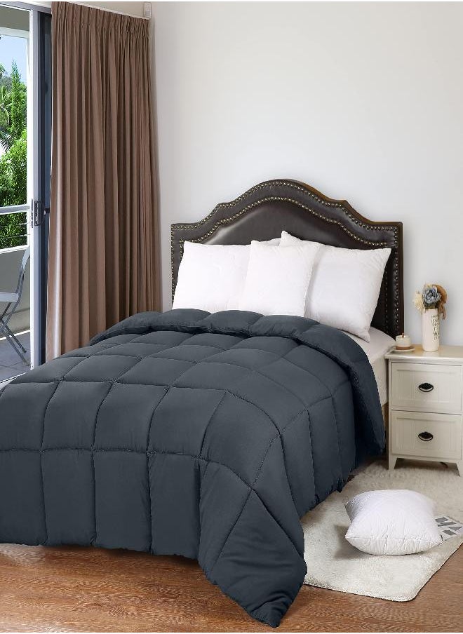 Utopia Bedding Utopia Bedding All Season 250 GSM Comforter - Plush Siliconized Fiberfill Comforters Queen Size - Box Stitched (Full/Queen, Gray)  - Image 2