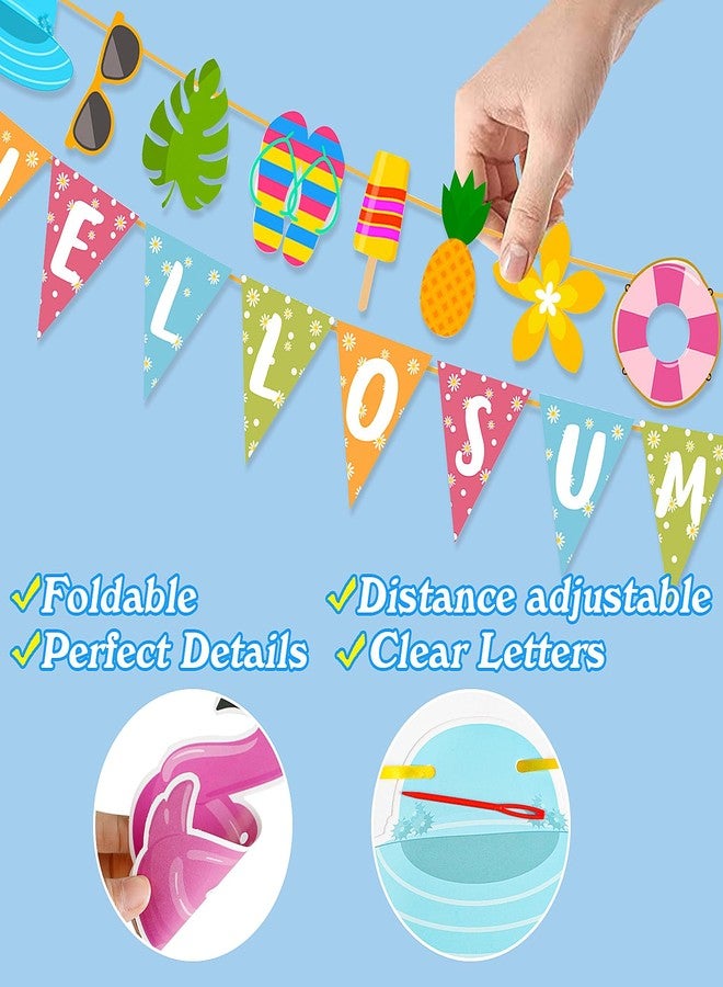 JOFONY Summer Party Decoration Hanging Swirls,60 PCS Tropical Party Pool Beach Birthday Party Hello Summer Banner Streams Holiday Supplies Favors for Office School Indoor Outdoor - Image 4