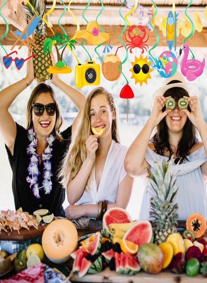 JOFONY Summer Party Decoration Hanging Swirls,60 PCS Tropical Party Pool Beach Birthday Party Hello Summer Banner Streams Holiday Supplies Favors for Office School Indoor Outdoor - Image 5
