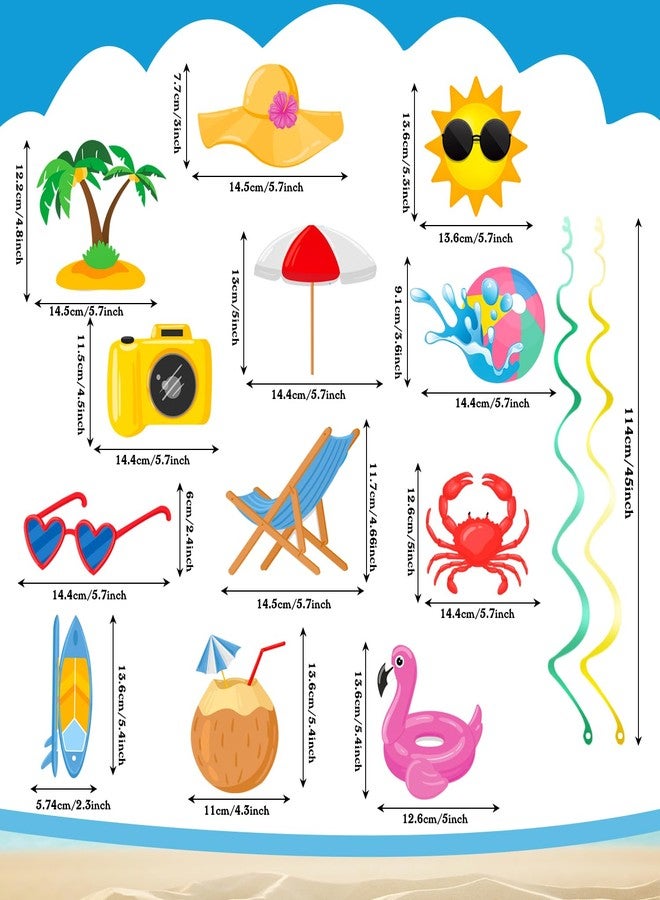 JOFONY Summer Party Decoration Hanging Swirls,60 PCS Tropical Party Pool Beach Birthday Party Hello Summer Banner Streams Holiday Supplies Favors for Office School Indoor Outdoor - Image 3