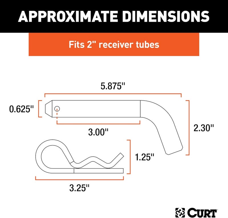 CURT 21500 Trailer Hitch Pin & Clip - Image 2