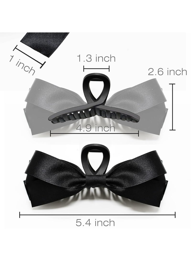 Goolsky Bow Claw Clips, Bow Hair Clips White Hair Bows, Hair Accessories for Women, Extra Large Black Barrettes, Scrunchies for Thin Thick Curly Hair - Image 5