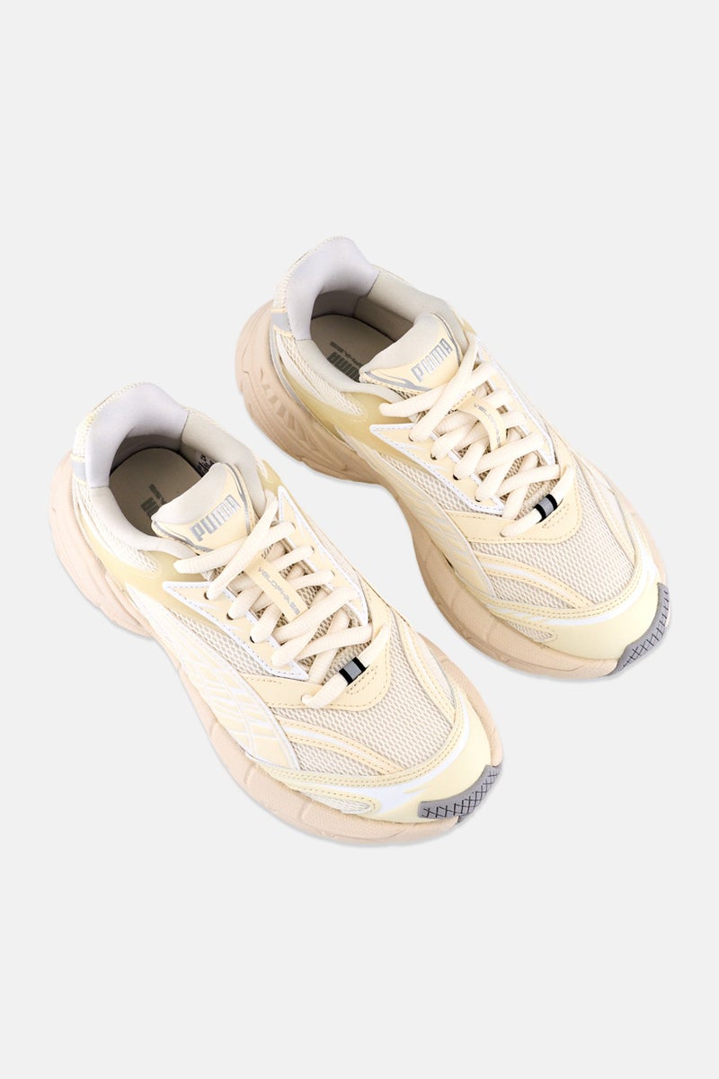 PUMA Kids Boy Velophasis Always On Lace Up Training Shoes, Beige - Image 4
