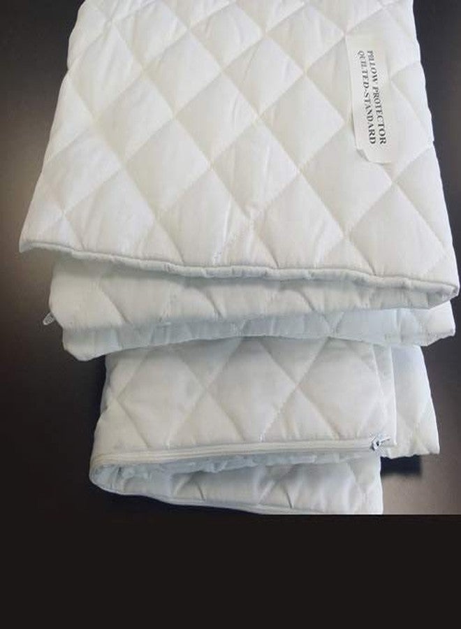 Coca Industries Luxurious Hi Flipper Quilt Pillow Protector Cover with 300 GSM Fibre 100% Cotton Fabric (White, 20"x36") - Image 4