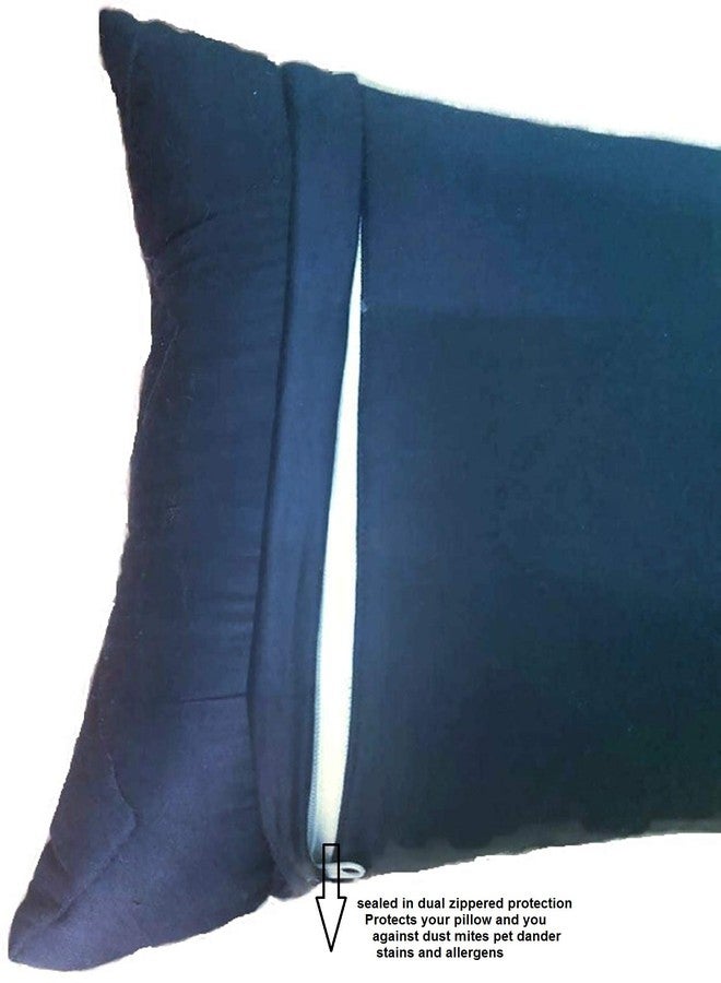 Coca Industries Luxurious Hi Flipper Quilt Pillow Protector Cover with 300 GSM Fibre 100% Cotton Fabric (White, 20"x36") - Image 3
