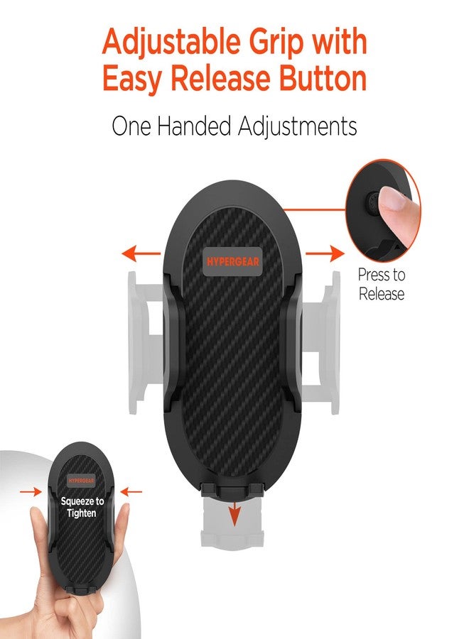 HyperGear Cup Holder Phone Holder for Car - Adjustable Side Grips, Universal Auto Phone Mount for iPhone 17/16/15, Galaxy S25/S24 & More, 360° Rotating Cradle, Expandable Base - Black - Image 3