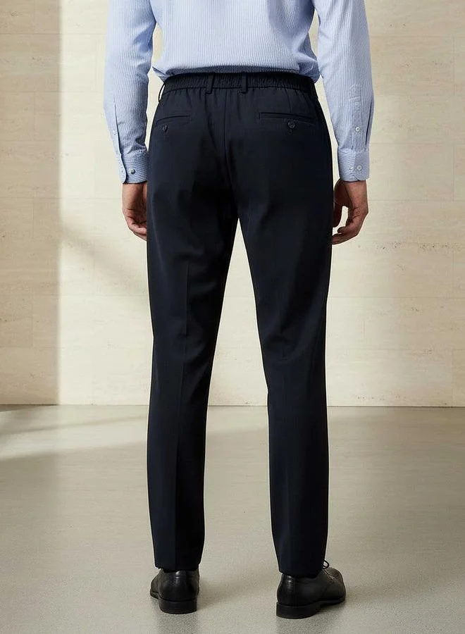 Splash FAV NAVY Slim Fit Flexi Waist Trousers for Men | Best Price UAE