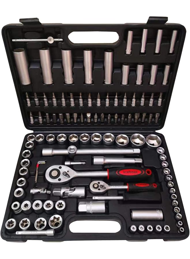 Kraftmax 108 Pieces Hexagonal Socket Set Spanner Set for Car Repair Tools