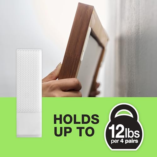 FrogTape reMOVEables Medium Picture Hanging Strips 72 Pairs 12lbs per 4 Pairs DamageFree Removeable Adhesive Wall Strips Picture Hangers for Mounting Frames Canvas Home Dcor White 144 Pieces - Image 3