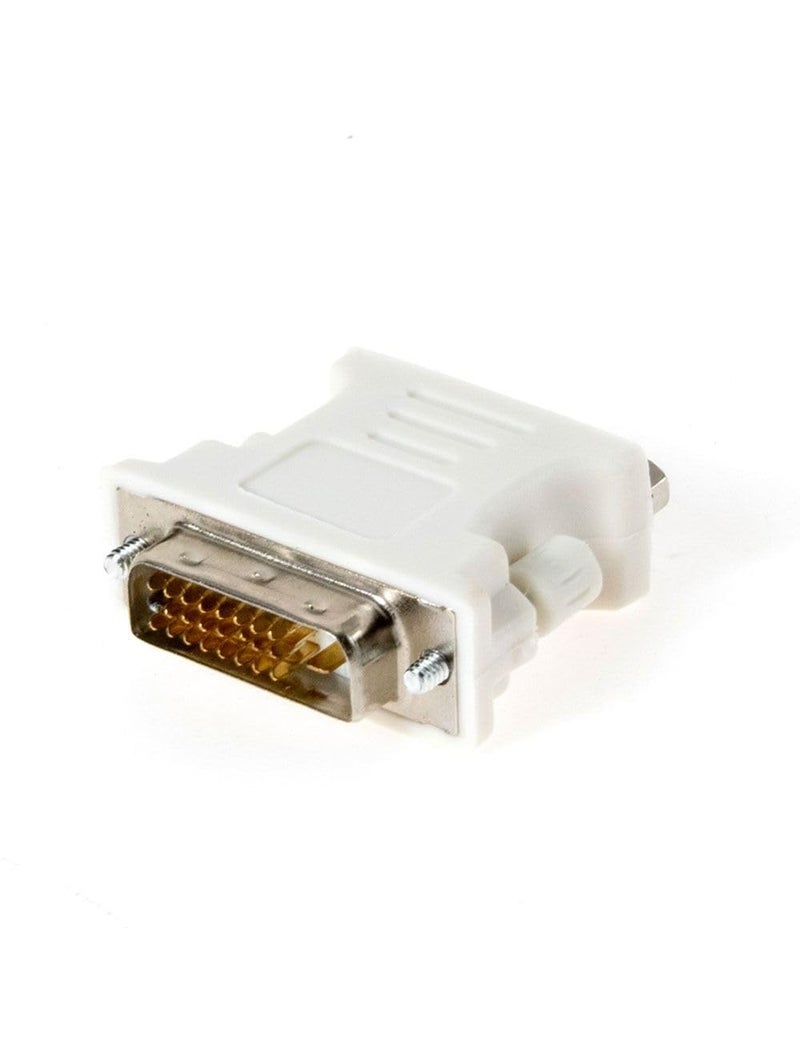 Generic White DVI 24 5 pin Male to VGA 15 pin Female Converter Adapter - Image 1