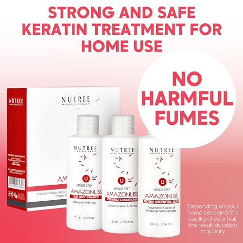 Amazonliss Hair Straightening Brazilian Keratin Treatment 1 Step Amazonliss Protein Smoothing Brush Set 202 Floz New Formula OdorFree FormaldehydeFree Easy To Apply Only 1 Hour for Application - Image 3