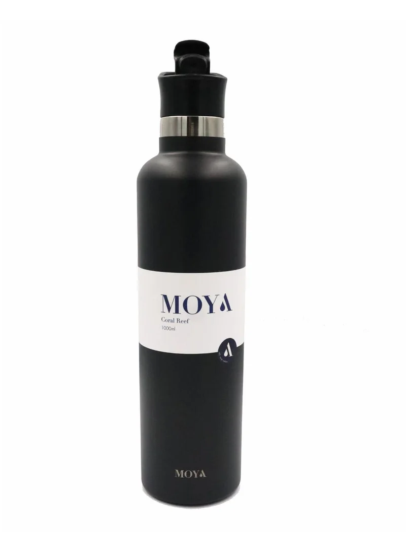 MOYA Moya "Coral Reef" 1L Insulated Sustainable Water Bottle Black Spout Lid